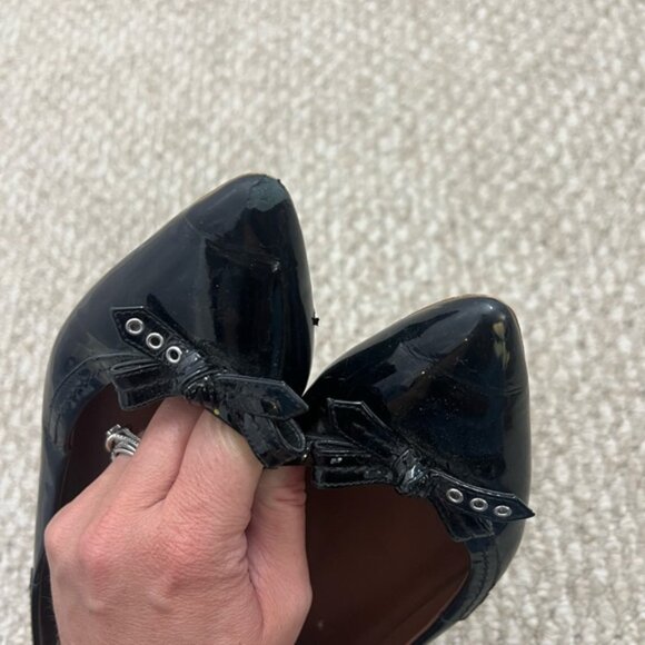 Cole haan pointed toe black flats size 8 bow - Picture 8 of 8